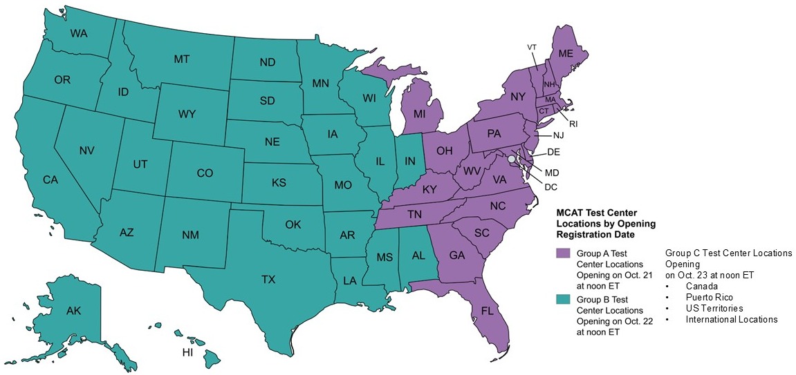2025 Regional MCAT Opening Map