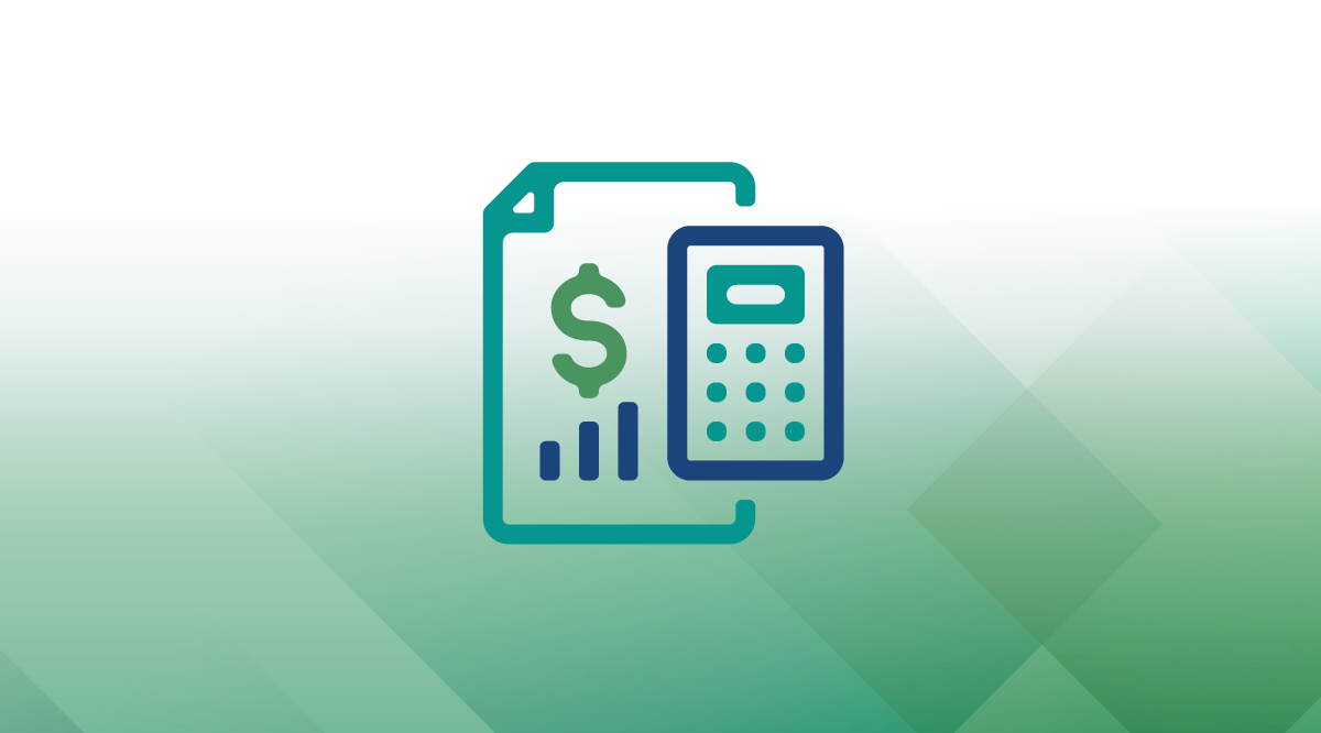 Two people working on finances on a computer