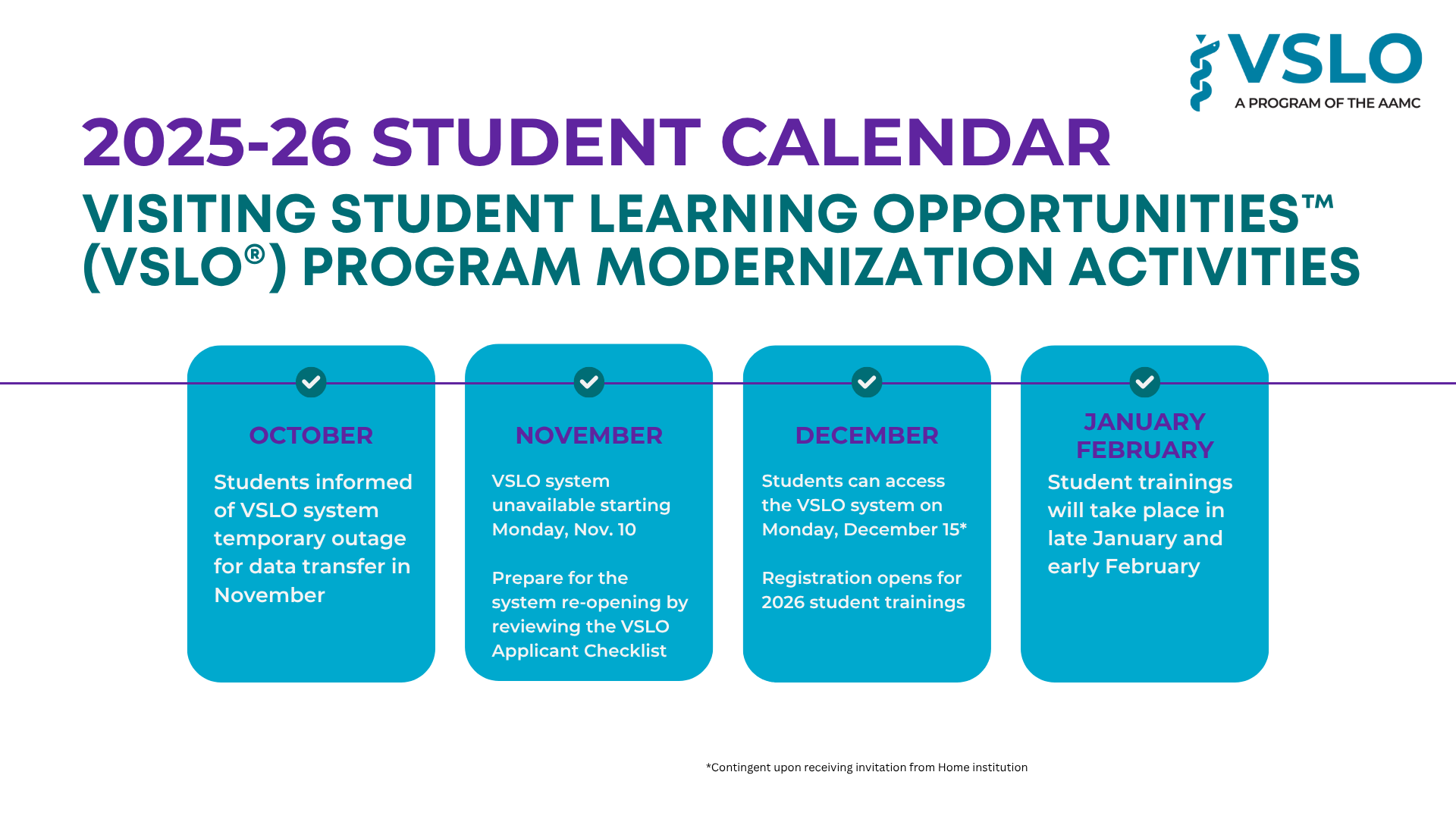 VSLO System Modernization Student Schedule