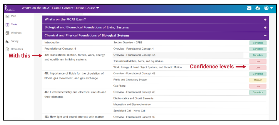 content outline screenshot