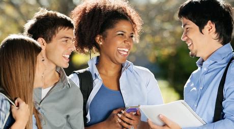 group of young students on campus