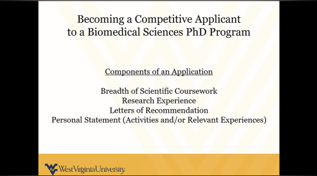 Title Card that says Becoming a Competitive Applicant to a Biomedical Sciences PhD Program