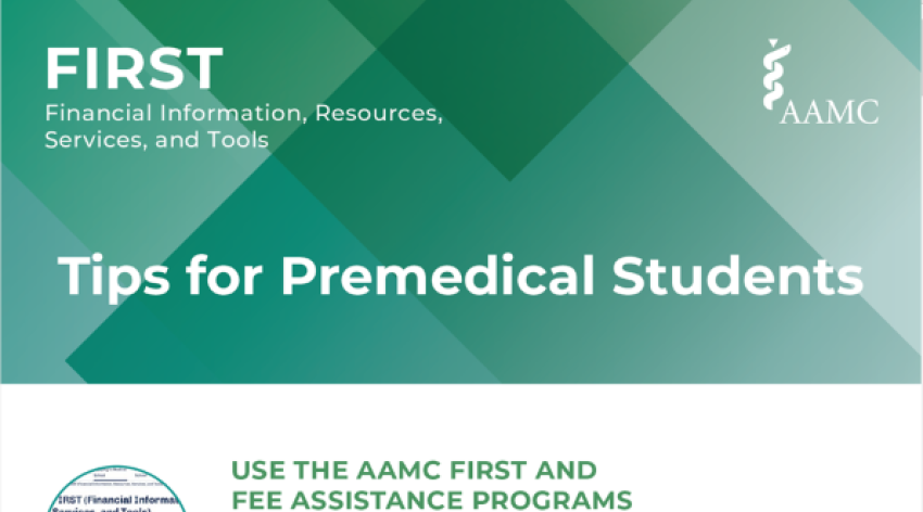 A tip card for premedical students