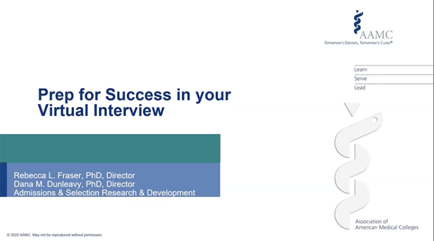 Title card that says Prep for Success in your Virtual Interview