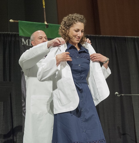 Shira Lanyi is pictured at her White Coat Ceremony at VCU Medical School. 
